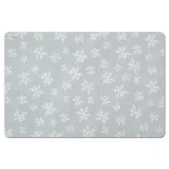 Kitchen & Floor Mats-Kirkland's Home White Snowflake Christmas Kitchen Mat Gray