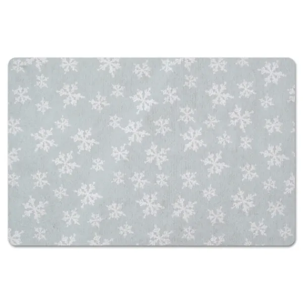 Kitchen & Floor Mats-Kirkland's Home White Snowflake Christmas Kitchen Mat Gray