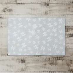 Kitchen & Floor Mats-Kirkland's Home White Snowflake Christmas Kitchen Mat Gray