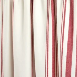 Curtains & Drapes-Kirkland's Home White Stripe Cafe Curtain Panel Set, 24 In. Red