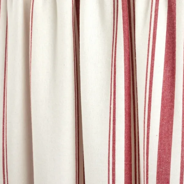 Curtains & Drapes-Kirkland's Home White Stripe Cafe Curtain Panel Set, 36 In. Red