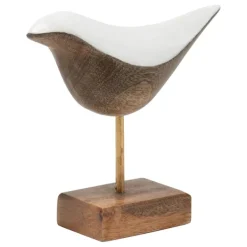 Statues & Figurines-Kirkland's Home White Swoop Mango Wood Bird Sculpture White/Brown