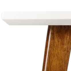 Accent & End Tables-Kirkland's Home White Top And Pecan Wood Mid-Century Modern Table Brown