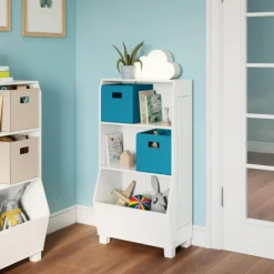 Bookshelves-Kirkland's Home White Toy Organizer Cubby Bookshelf