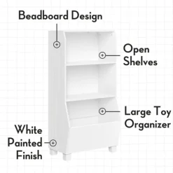Bookshelves-Kirkland's Home White Toy Organizer Cubby Bookshelf
