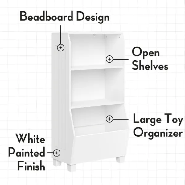 Bookshelves-Kirkland's Home White Toy Organizer Cubby Bookshelf