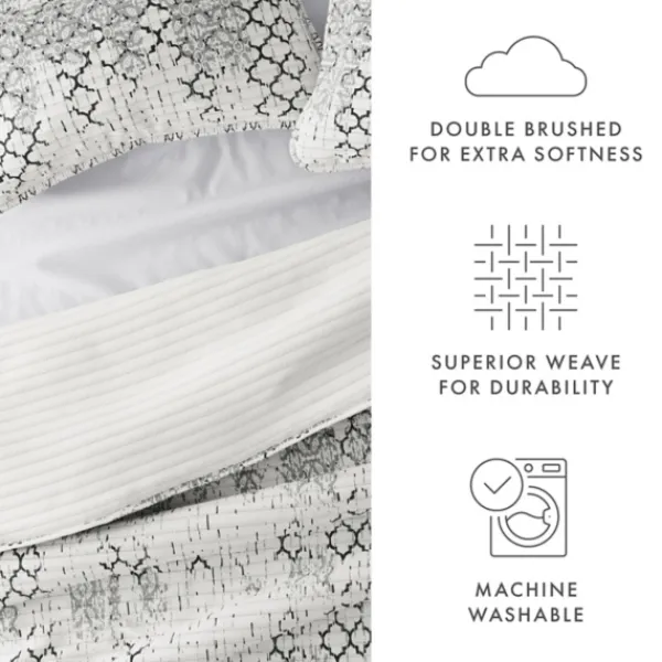 Quilts-Kirkland's Home White Trellis Reversible 2-Pc. Twin Quilt Set White/Gray