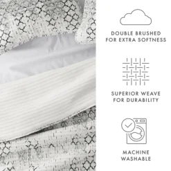 Quilts-Kirkland's Home White Trellis Reversible 3-Pc. King Quilt Set White/Gray