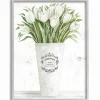 Framed Art-Kirkland's Home White Tulip Bouquet In A Vase Framed Art Print White/Green