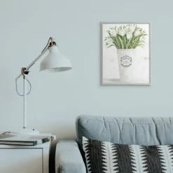 Framed Art-Kirkland's Home White Tulip Bouquet In A Vase Framed Art Print White/Green