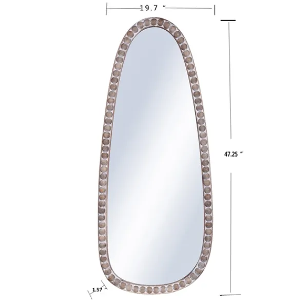 Decorative Mirrors-Kirkland's Home White Washed Abstract Shape Wall Mirror