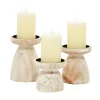 Candle Holders-Kirkland's Home White Washed Wood Cone Candle Holders, Set Of 3 White/Brown/Tan