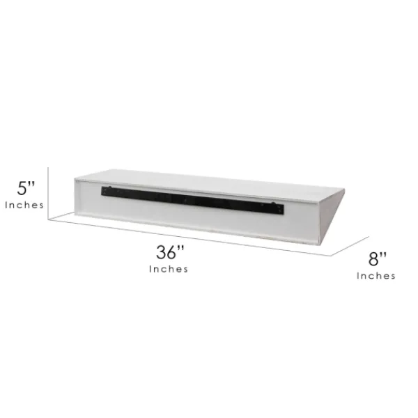 Shelves-Kirkland's Home White Wedge Wood Large Floating Shelf