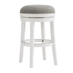 Bar Stools & Counter Height Stools-Kirkland's Home White Wood Backless Swivel 2-Pc. Bar Stool Set Gray