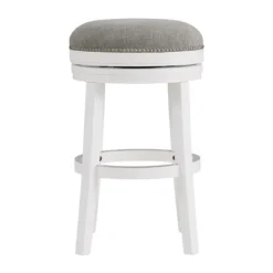 Bar Stools & Counter Height Stools-Kirkland's Home White Wood Backless Swivel 2-Pc. Bar Stool Set Gray