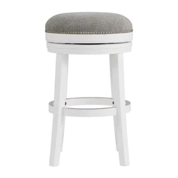 Bar Stools & Counter Height Stools-Kirkland's Home White Wood Backless Swivel 2-Pc. Bar Stool Set Gray