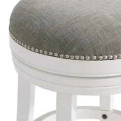 Bar Stools & Counter Height Stools-Kirkland's Home White Wood Backless Swivel 2-Pc. Bar Stool Set Gray