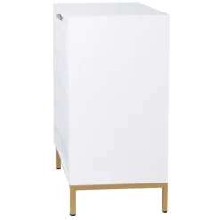 Cabinets & Sideboards-Kirkland's Home White Wood Basket Weave Cabinet
