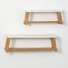 Shelves-Kirkland's Home White Wood Bench Frame Wall Shelves, Set Of 2