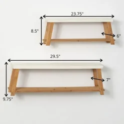 Shelves-Kirkland's Home White Wood Bench Frame Wall Shelves, Set Of 2