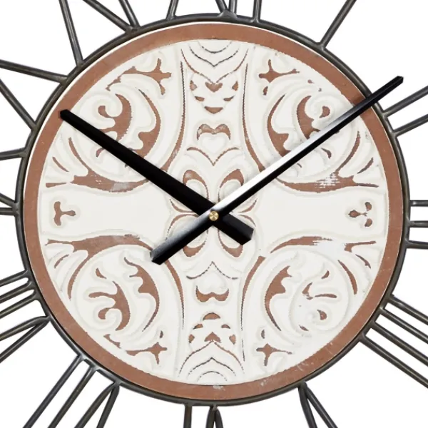 Clocks-Kirkland's Home White Wood Farmhouse Square Wall Clock