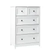 Dressers & Chests-Kirkland's Home White Wood Five Framed Drawers Dresser