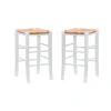 Bar Stools & Counter Height Stools-Kirkland's Home White Wood Grass Backless 2-Pc. Counter Stool Set Tan