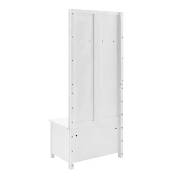 Entryway Furniture-Kirkland's Home White Wood Herringbone Hall Tree