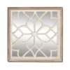 Decorative Mirrors-Kirkland's Home White Wood Lattice Overlay Mirror, 30X30 In.