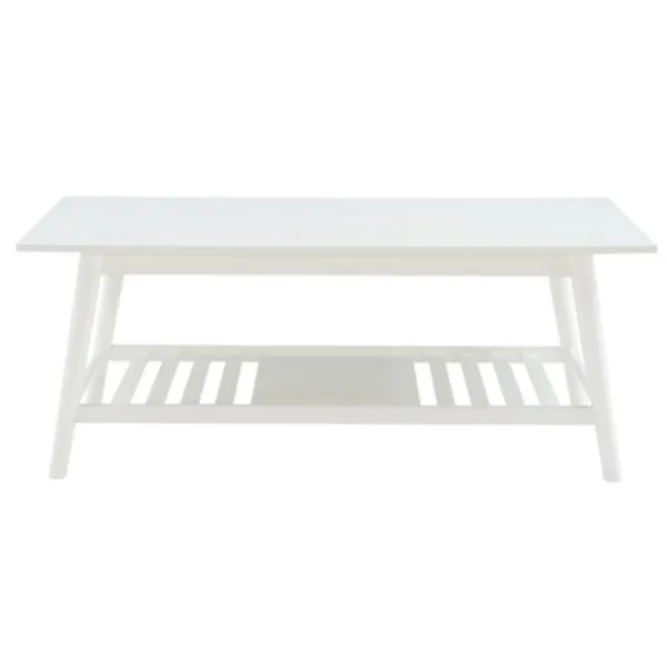 Coffee Tables-Kirkland's Home White Wood Midcentury Coffee Table
