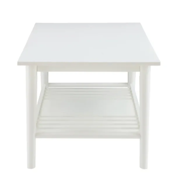 Coffee Tables-Kirkland's Home White Wood Midcentury Coffee Table