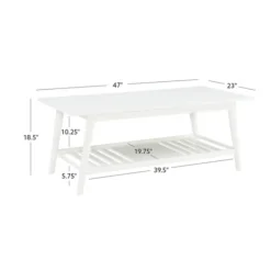 Coffee Tables-Kirkland's Home White Wood Midcentury Coffee Table