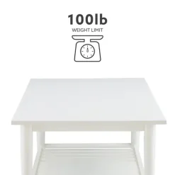 Coffee Tables-Kirkland's Home White Wood Midcentury Coffee Table