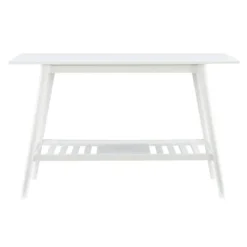 Console Tables-Kirkland's Home White Wood Midcentury Console Table