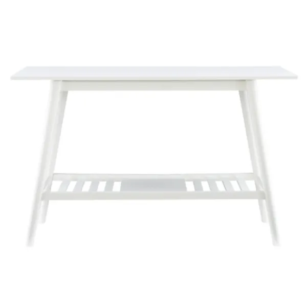 Console Tables-Kirkland's Home White Wood Midcentury Console Table