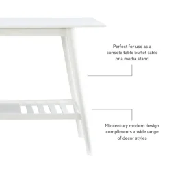 Console Tables-Kirkland's Home White Wood Midcentury Console Table