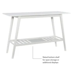 Console Tables-Kirkland's Home White Wood Midcentury Console Table