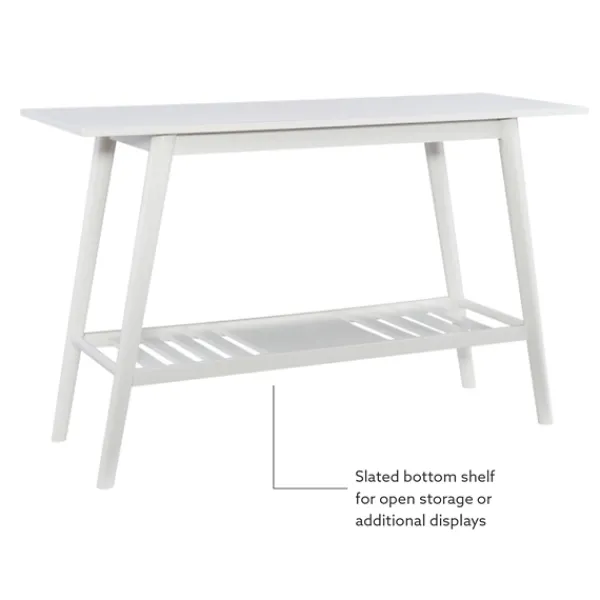 Console Tables-Kirkland's Home White Wood Midcentury Console Table