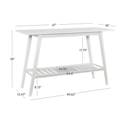 Console Tables-Kirkland's Home White Wood Midcentury Console Table