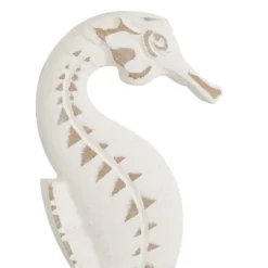 Statues & Figurines-Kirkland's Home White Wood Sea Creature Statues, Set Of 3 Tan/White