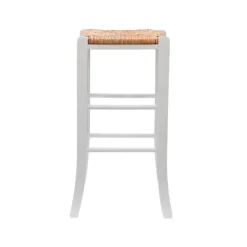 Bar Stools & Counter Height Stools-Kirkland's Home White Wood Seagrass Backless 2-Pc. Bar Stool Set Tan