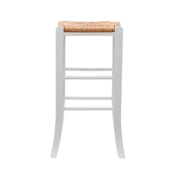 Bar Stools & Counter Height Stools-Kirkland's Home White Wood Seagrass Backless 2-Pc. Bar Stool Set Tan