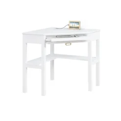 Office Furniture-Kirkland's Home White Wood Single Drawer Corner Desk