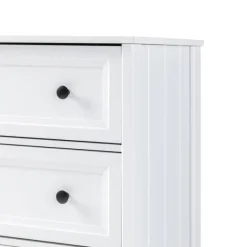 Dressers & Chests-Kirkland's Home White Wood Six Framed Drawers Dresser