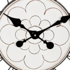 Clocks-Kirkland's Home White Wood Vintage Farmhouse Clock