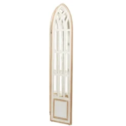 Decorative Accents-Kirkland's Home White Wood Windowpane 3-Panel Room Divider White/Tan