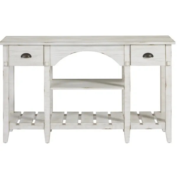 Console Tables-Kirkland's Home White Wooden Mercantile Sofa Table