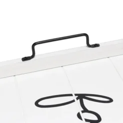 Decorative Trays-Kirkland's Home Whitewash Family Wooden Tray White/Black