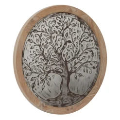 Wall Plaques-Kirkland's Home Whitewashed Bronze Tree Framed Wall Plaque Brown/Ivory