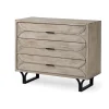 Dressers & Chests-Kirkland's Home Whitewashed Brown 3-Drawer Wood Chest